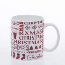 11 oz 310 ml Weihnachten Sublimation Blanks beschichtete weiße weiße Kaffeetasse mit Kundenlogo